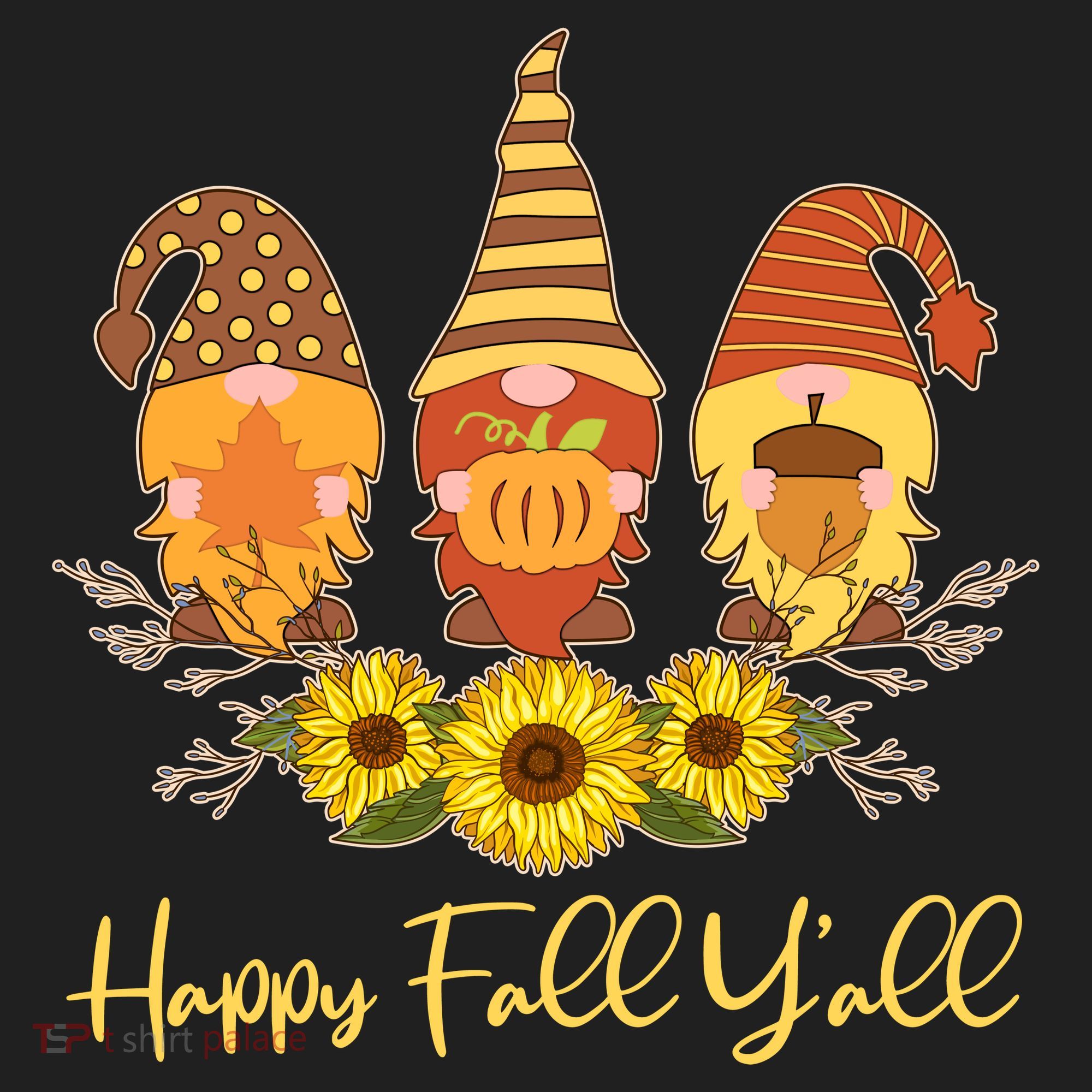 Happy Fall Y'all Cute Autumn Gnomes Beanie