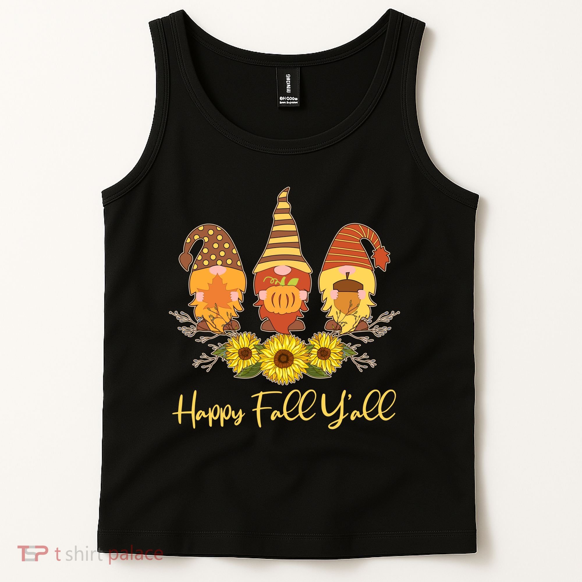 Happy Fall Y'all Cute Autumn Gnomes Tank Top