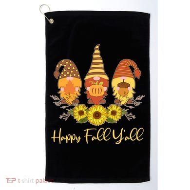 Happy Fall Y'all Cute Autumn Gnomes Golf Towel