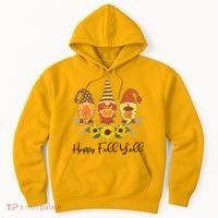 Happy Fall Y'all Cute Autumn Gnomes Hoodie thumb 0