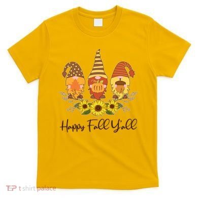 Happy Fall Y'all Cute Autumn Gnomes T-Shirt