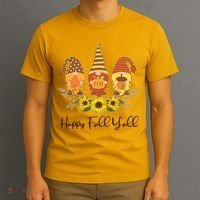 Happy Fall Y'all Cute Autumn Gnomes T-Shirt thumb 3