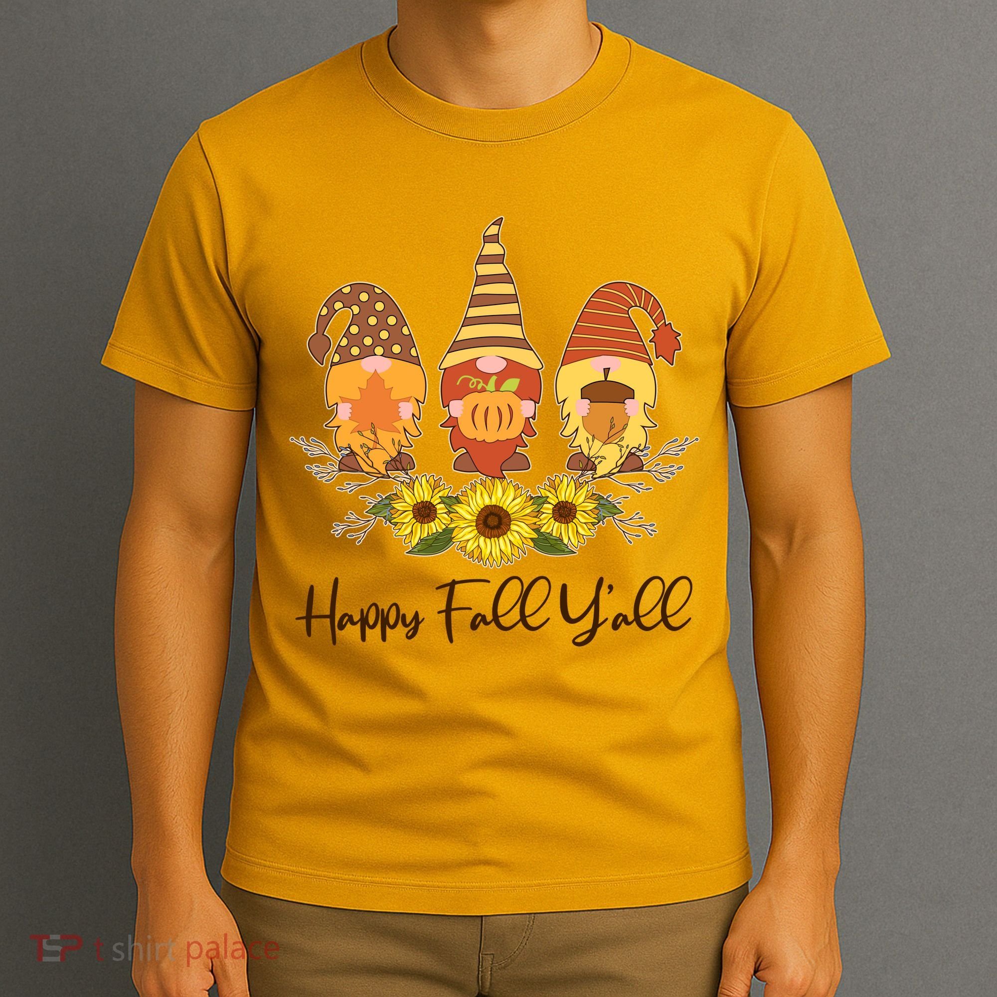 Happy Fall Y'all Cute Autumn Gnomes T-Shirt