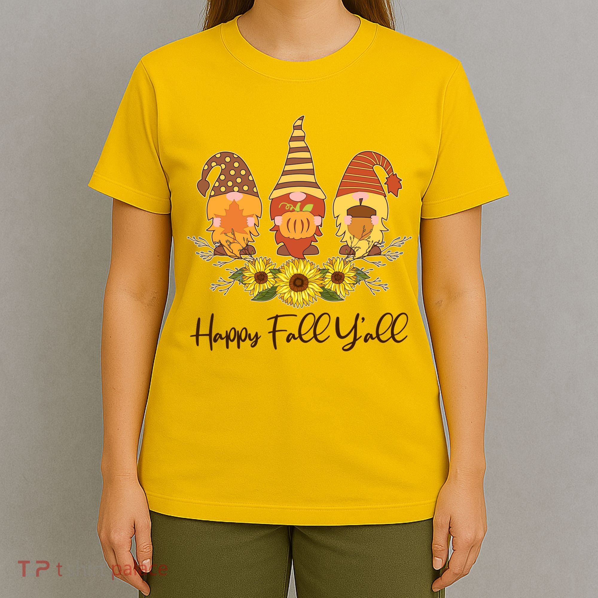 Happy Fall Y'all Cute Autumn Gnomes T-Shirt