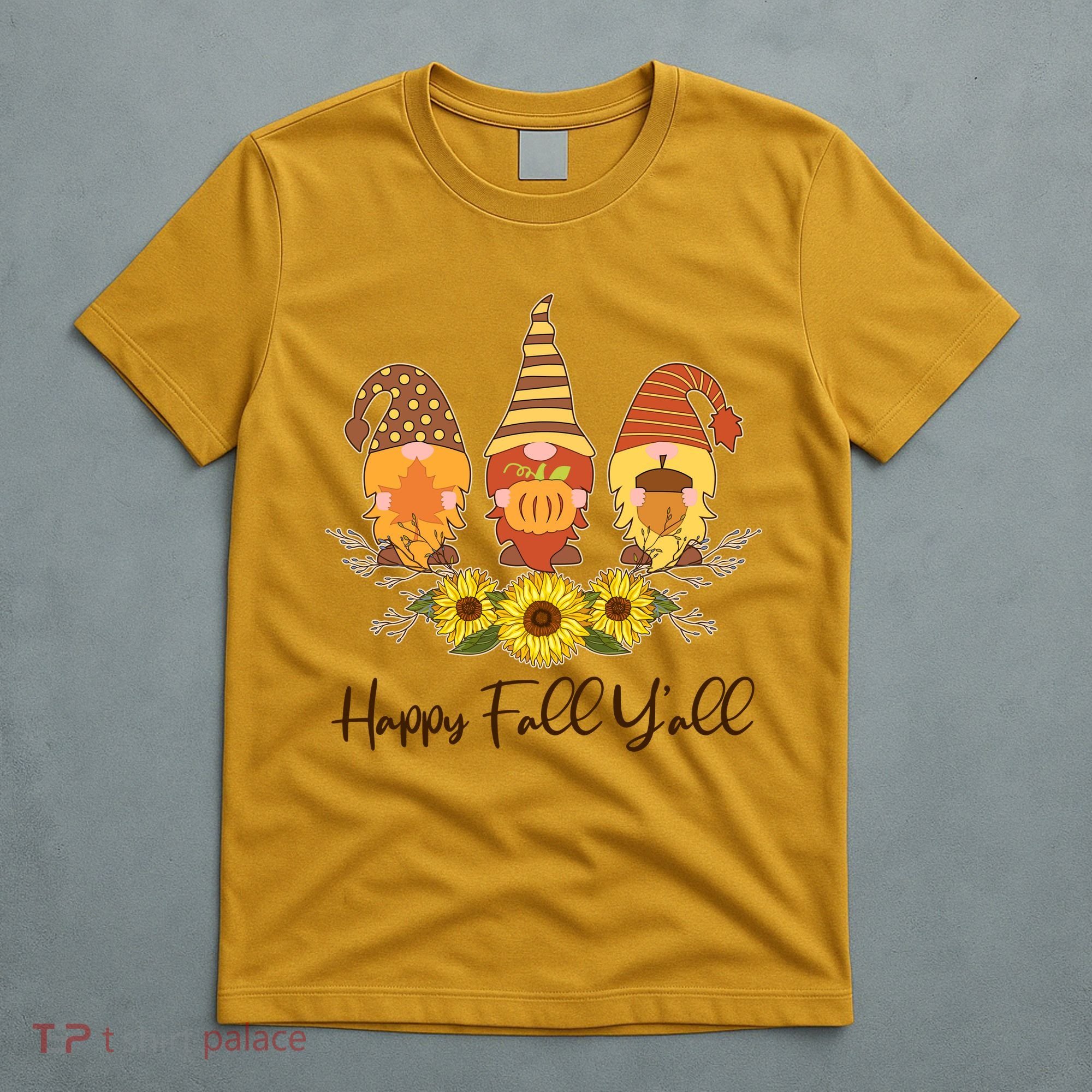 Happy Fall Y'all Cute Autumn Gnomes T-Shirt
