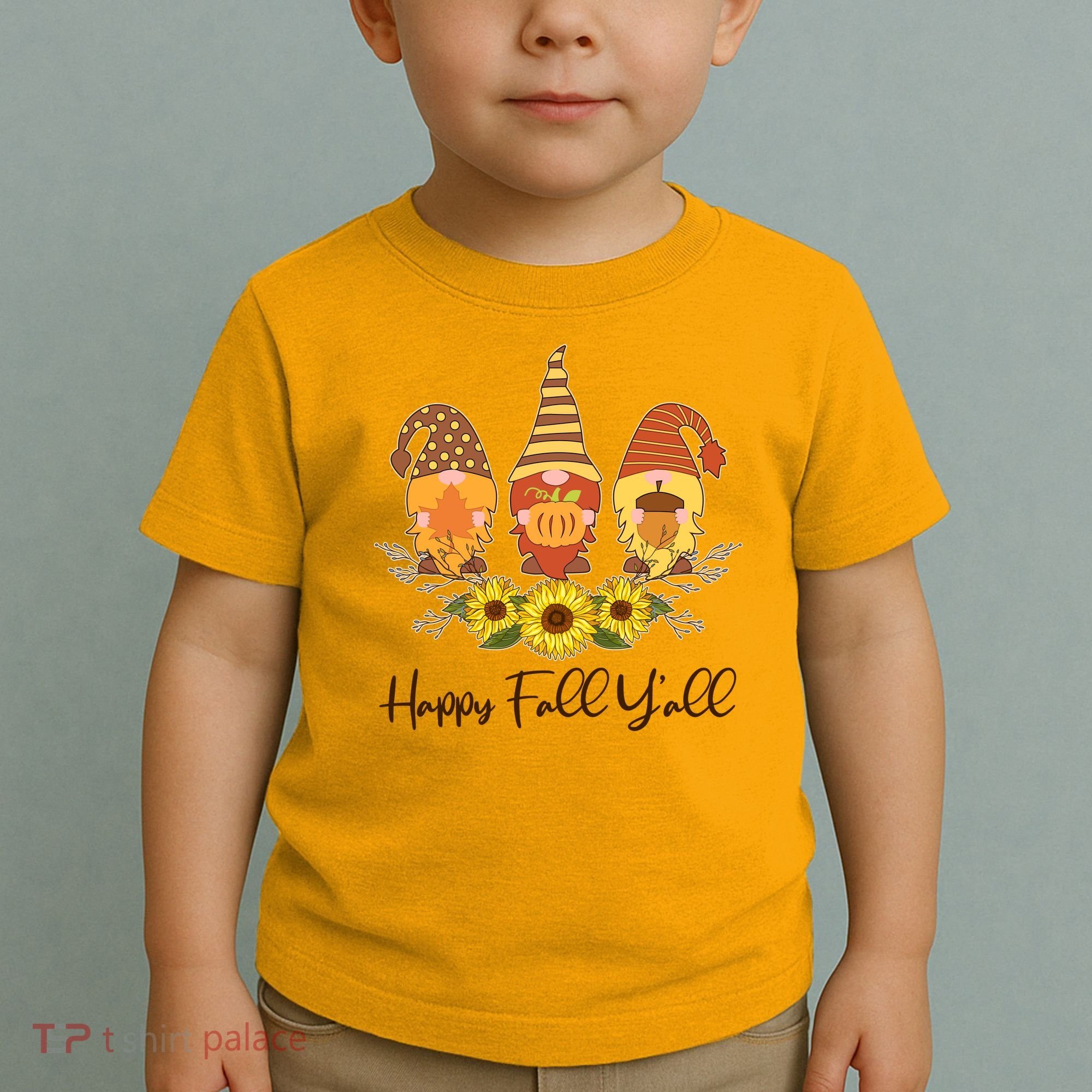Happy Fall Y'all Cute Autumn Gnomes Toddler T-Shirt