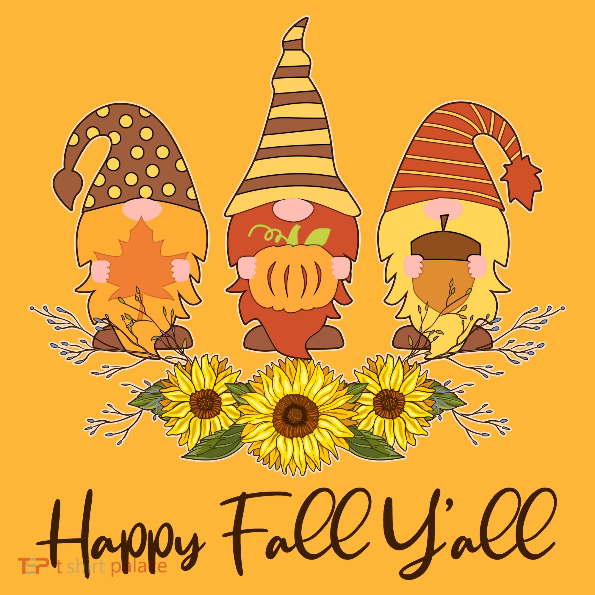Happy Fall Y'all Cute Autumn Gnomes Toddler T-Shirt