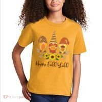 Happy Fall Y'all Cute Autumn Gnomes Kids T-Shirt thumb 2