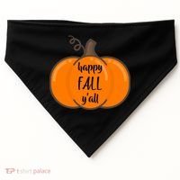 Happy Fall Y'all Pumpkin  USA-Made Doggie Bandana thumb 0