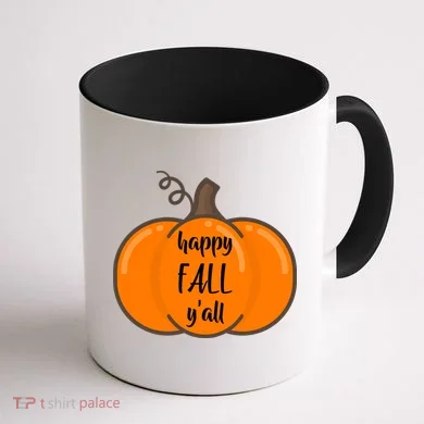 Happy Fall Y'all Pumpkin Coffee Mug back