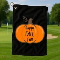 Happy Fall Y'all Pumpkin  Golf Towel thumb 1