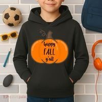 Happy Fall Y'all Pumpkin  Kids Hoodie thumb 2