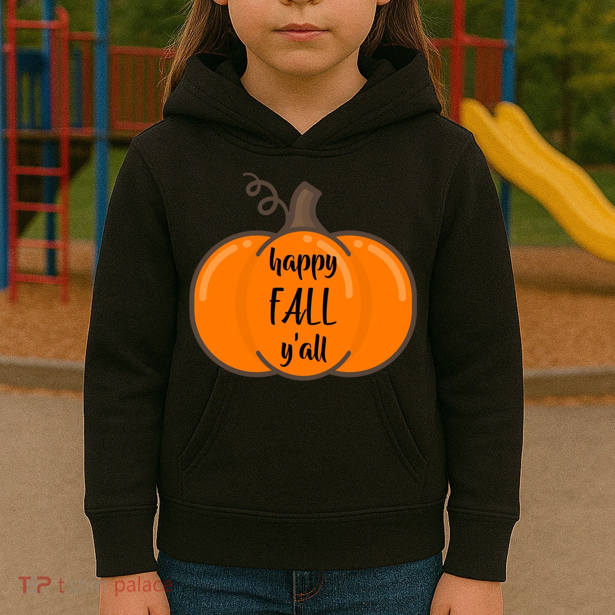 Happy Fall Y'all Pumpkin  Kids Hoodie