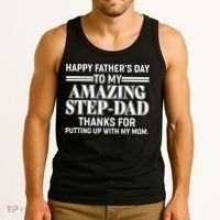 Happy Father's Day Amazing Step Dad Tank Top thumb 3