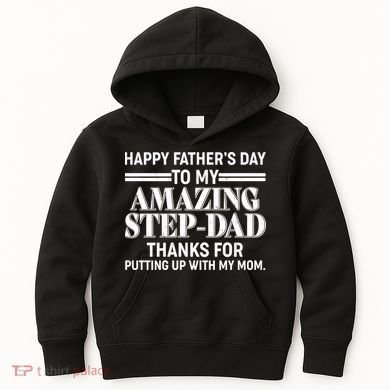Happy Father's Day Amazing Step Dad Kids Hoodie