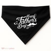 Happy Father's Day Fancy Mustache  USA-Made Doggie Bandana thumb 0