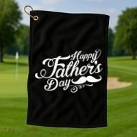 Happy Father's Day Fancy Mustache  Golf Towel thumb 1