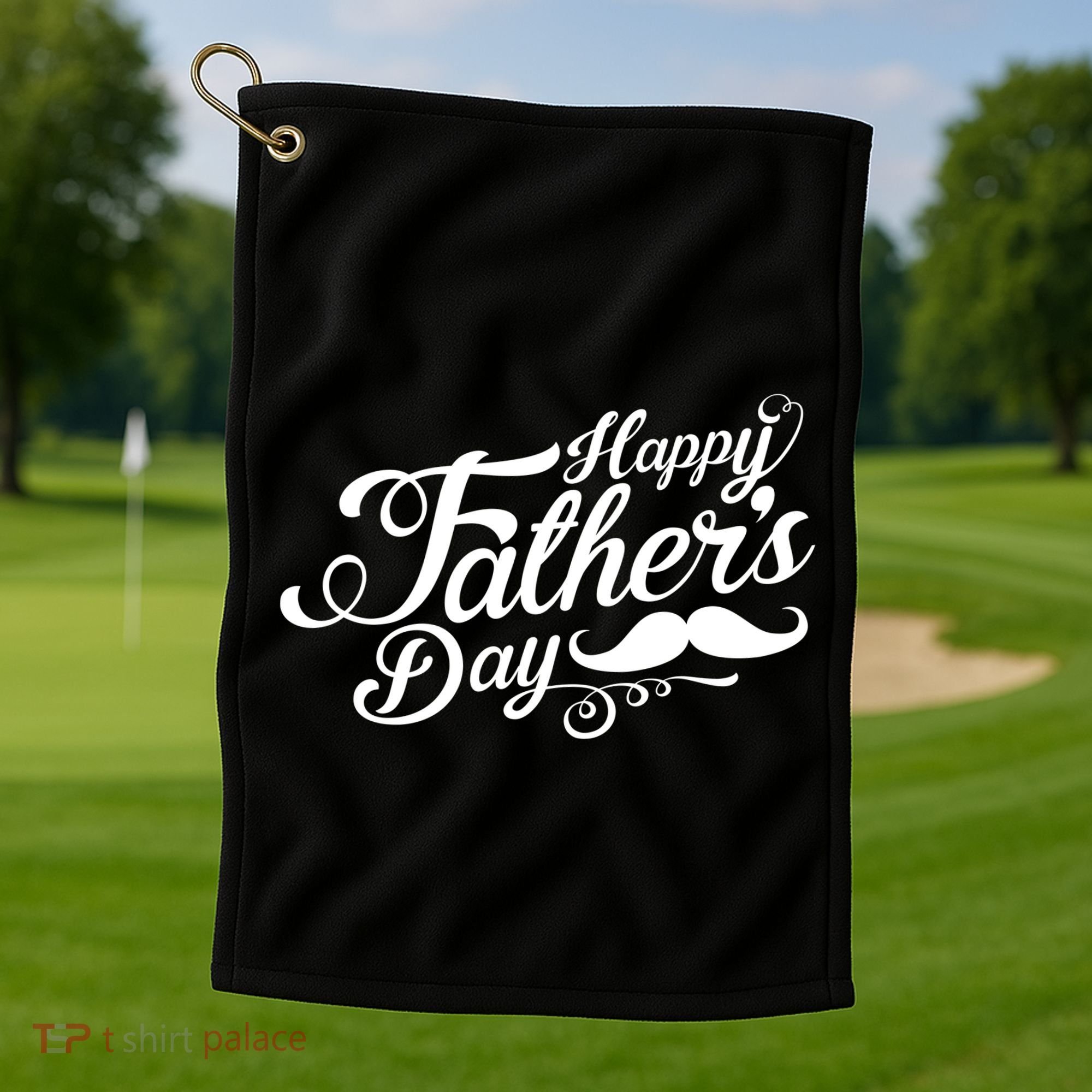 Happy Father's Day Fancy Mustache  Golf Towel