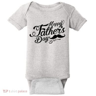 Happy Father's Day Fancy Mustache  Baby Bodysuit