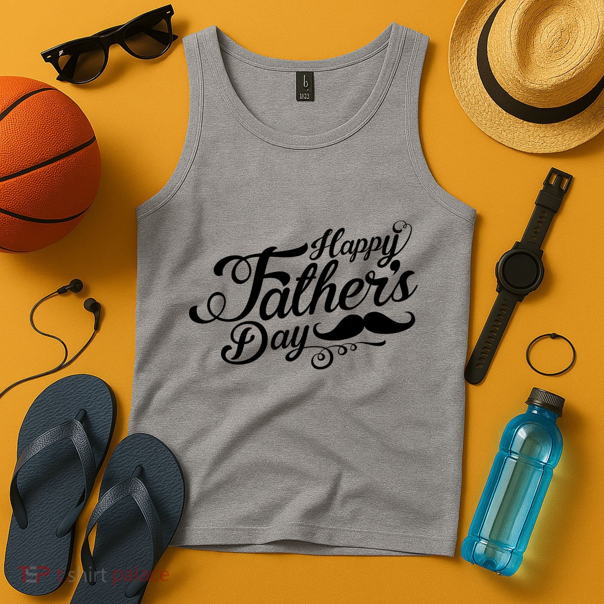 Happy Father's Day Fancy Mustache  Tank Top