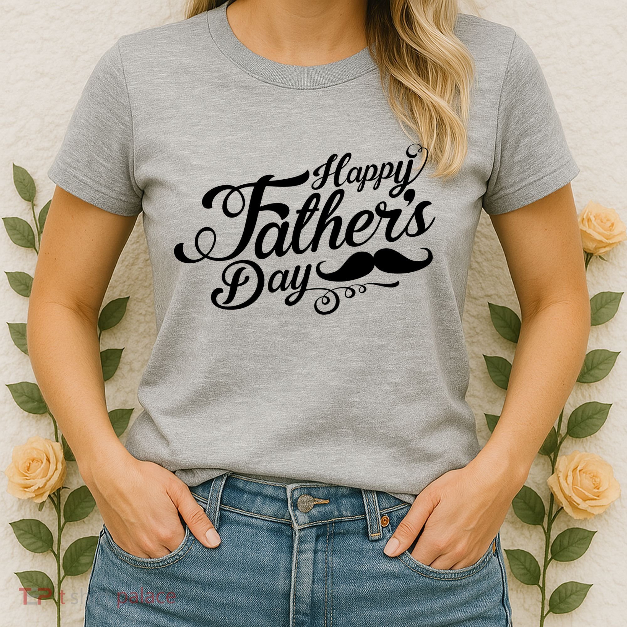 Happy Father's Day Fancy Mustache  Women's T-Shirt