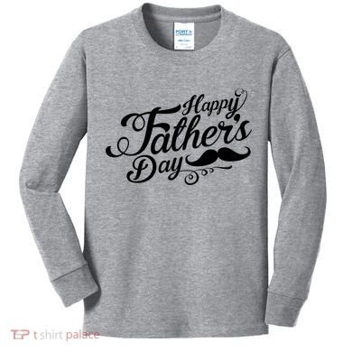 Happy Father's Day Fancy Mustache  Kids Long Sleeve Shirt