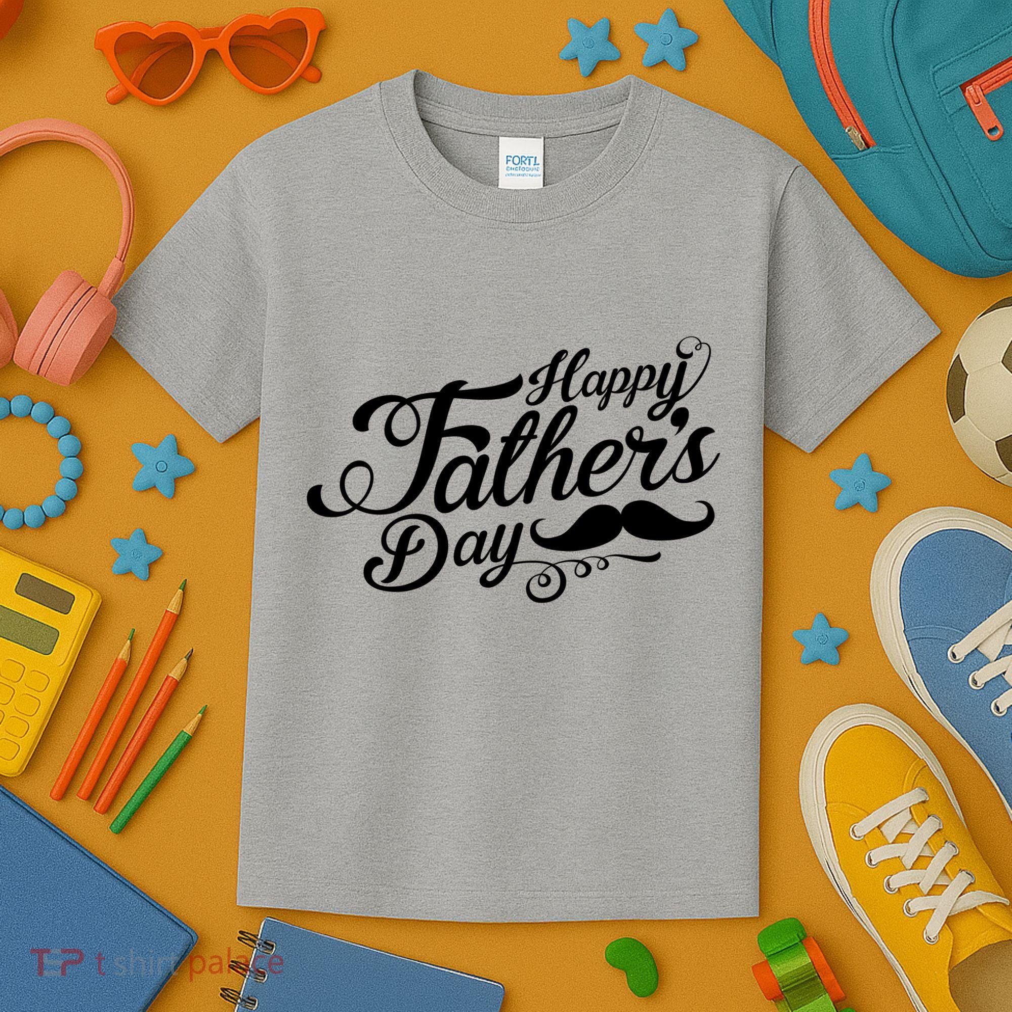Happy Father's Day Fancy Mustache  Kids T-Shirt