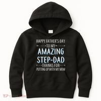 Happy Father's Day To My Amazing Step-Dad Kids Hoodie thumb 0