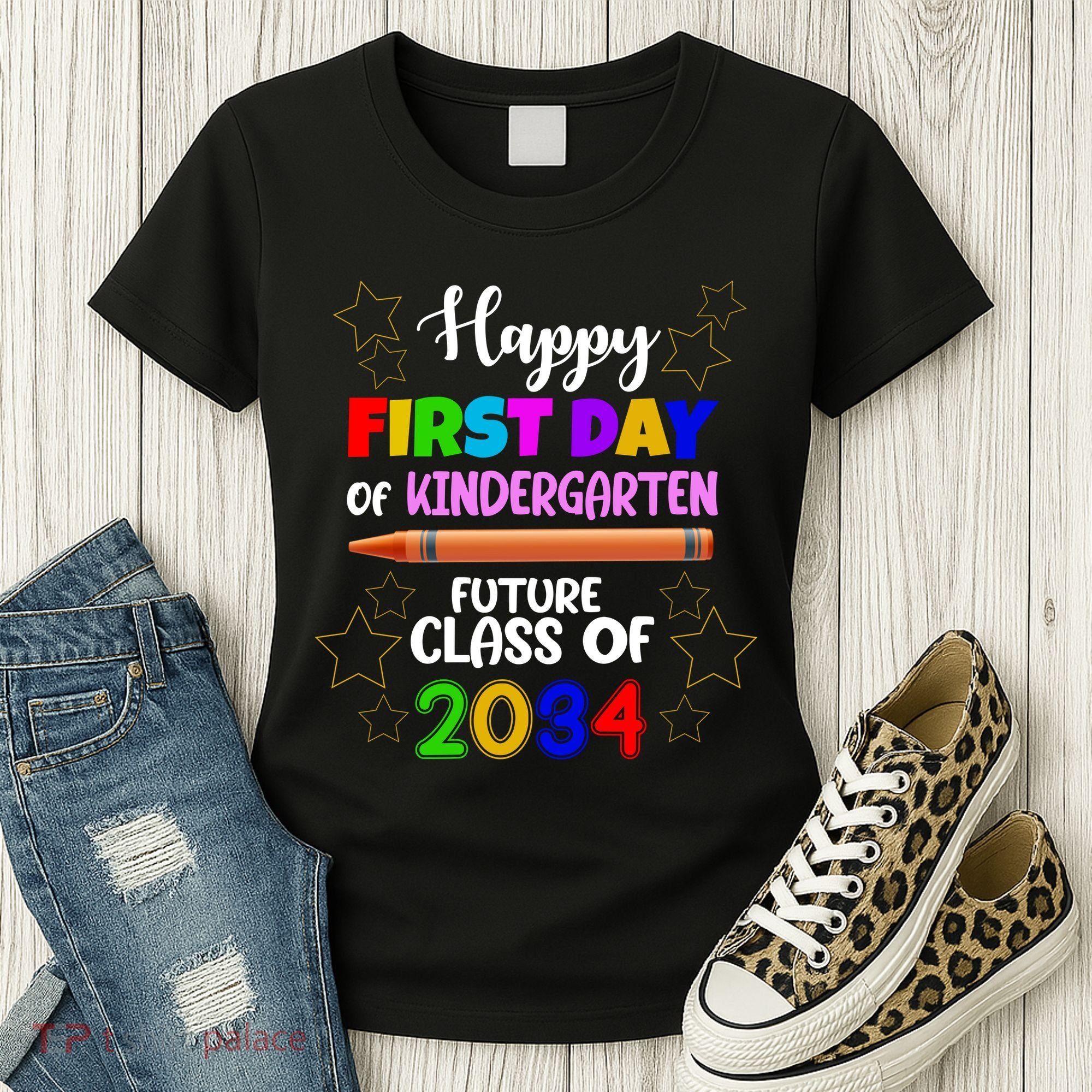 Happy First Day Of Kindergarten Future Class Of 2034 Women's T-Shirt