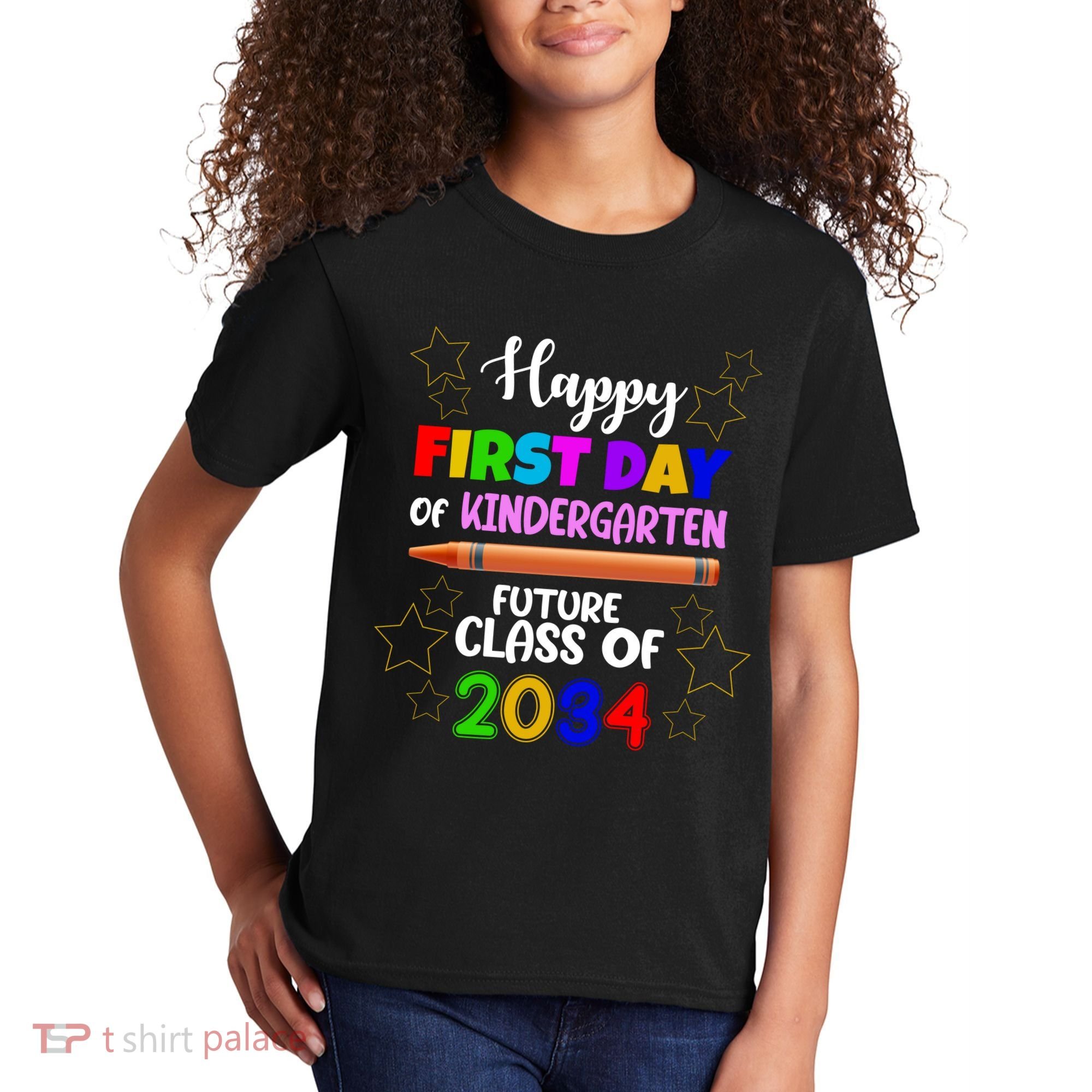 Happy First Day Of Kindergarten Future Class Of 2034 Kids T-Shirt
