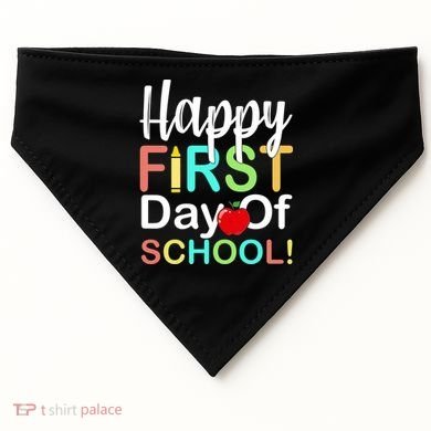 Happy First Day Of School USA-Made Doggie Bandana