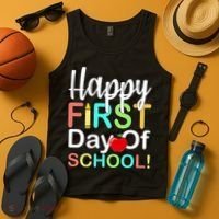 Happy First Day Of School Tank Top thumb 4