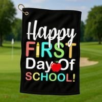 Happy First Day Of School Golf Towel thumb 1