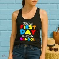 Happy First Day Of School Funny Back To School Women's Tank Top thumb 2