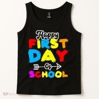 Happy First Day Of School Funny Back To School Tank Top thumb 2