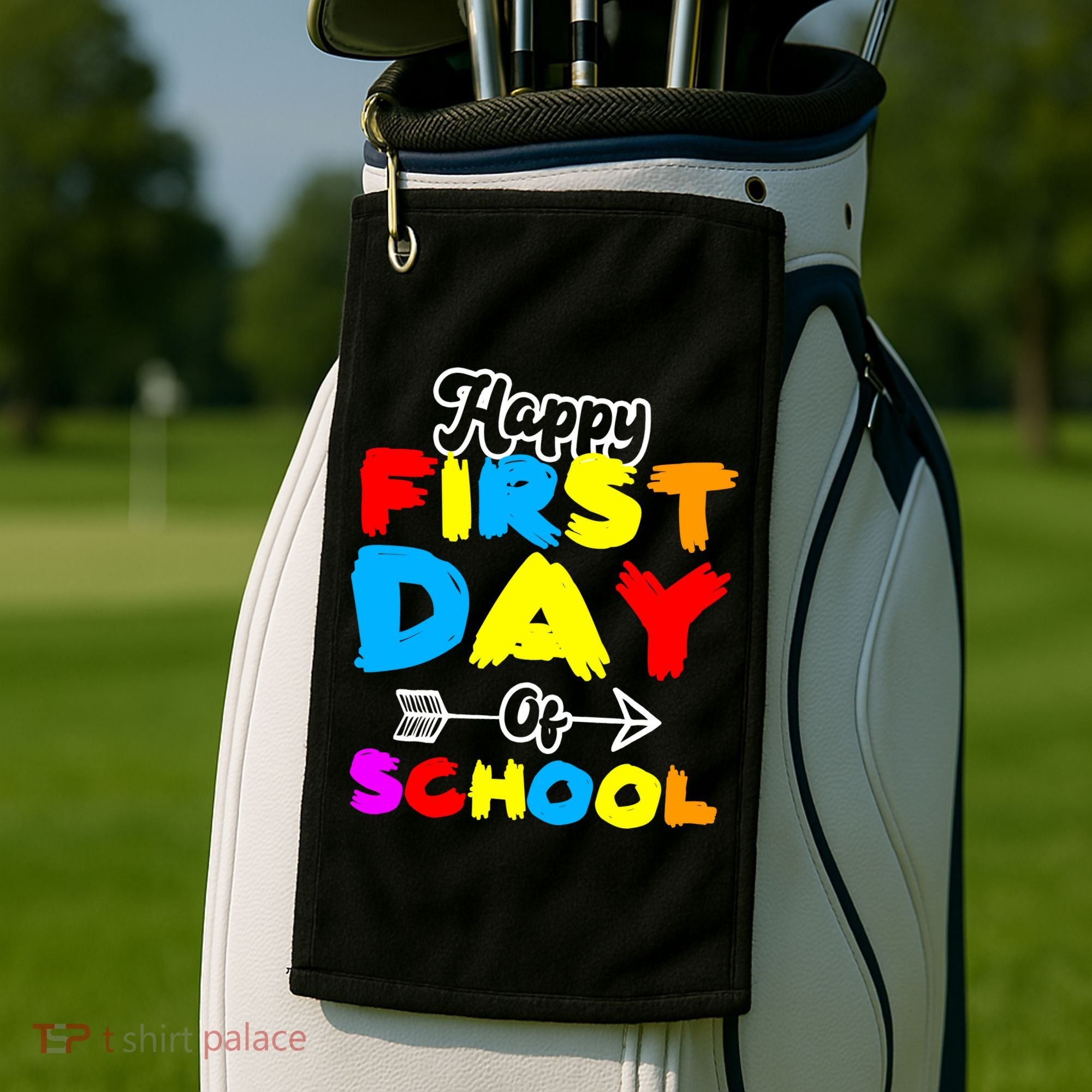 Happy First Day Of School Funny Back To School Golf Towel