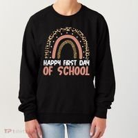 Happy First Day Of School Leopard Rainbow Women's Sweatshirt thumb 0