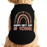 Happy First Day Of School Leopard Rainbow Doggie Tank thumb 0