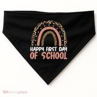 Happy First Day Of School Leopard Rainbow USA-Made Doggie Bandana thumb 0