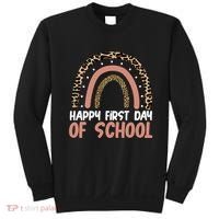 Happy First Day Of School Leopard Rainbow Sweatshirt thumb 0