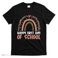 Happy First Day Of School Leopard Rainbow T-Shirt thumb 0
