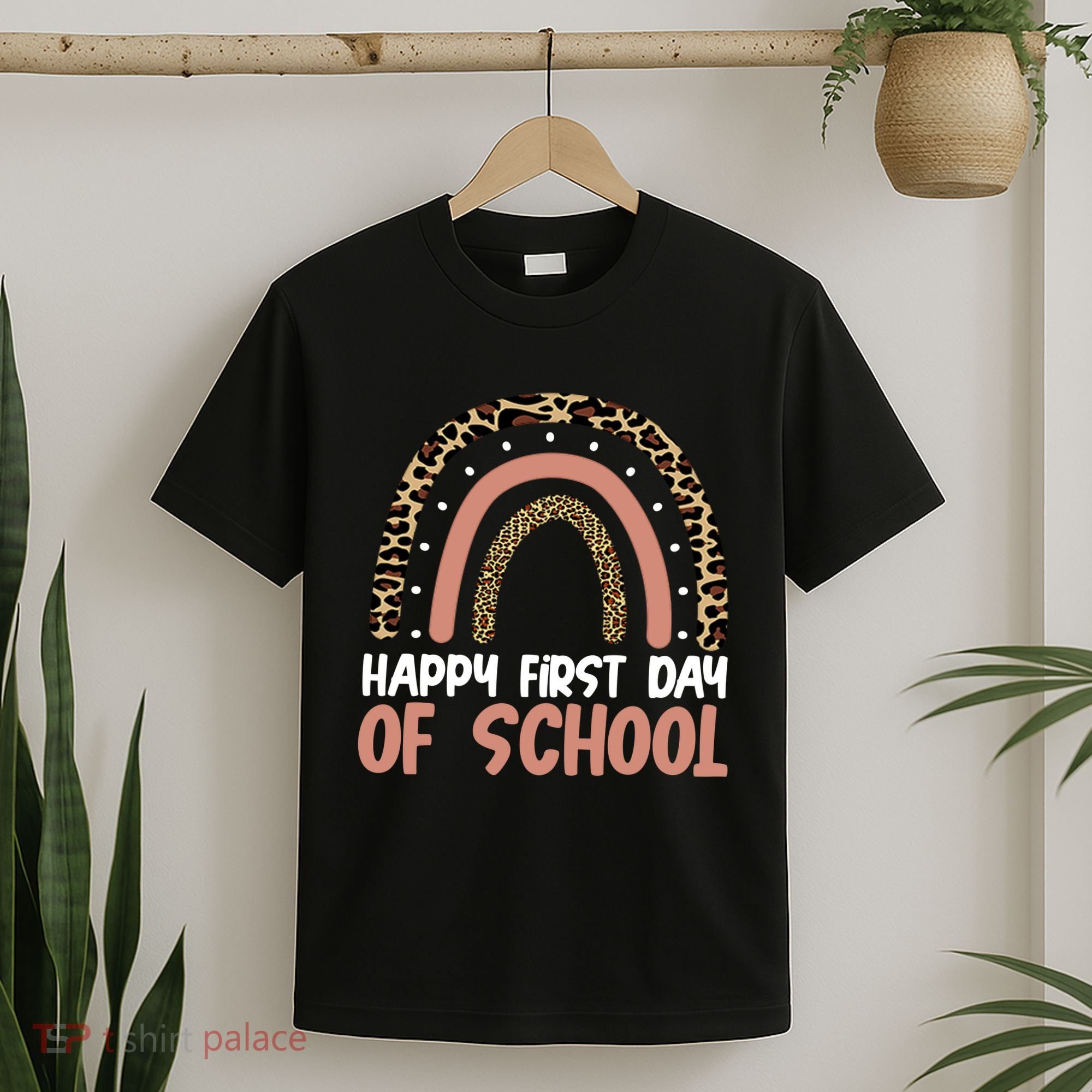 Happy First Day Of School Leopard Rainbow T-Shirt
