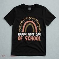 Happy First Day Of School Leopard Rainbow T-Shirt thumb 5