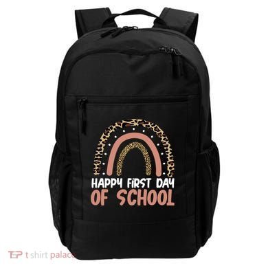 Happy First Day Of School Leopard Rainbow Backpack