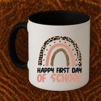 Happy First Day Of School Leopard Rainbow Coffee Mug thumb 2
