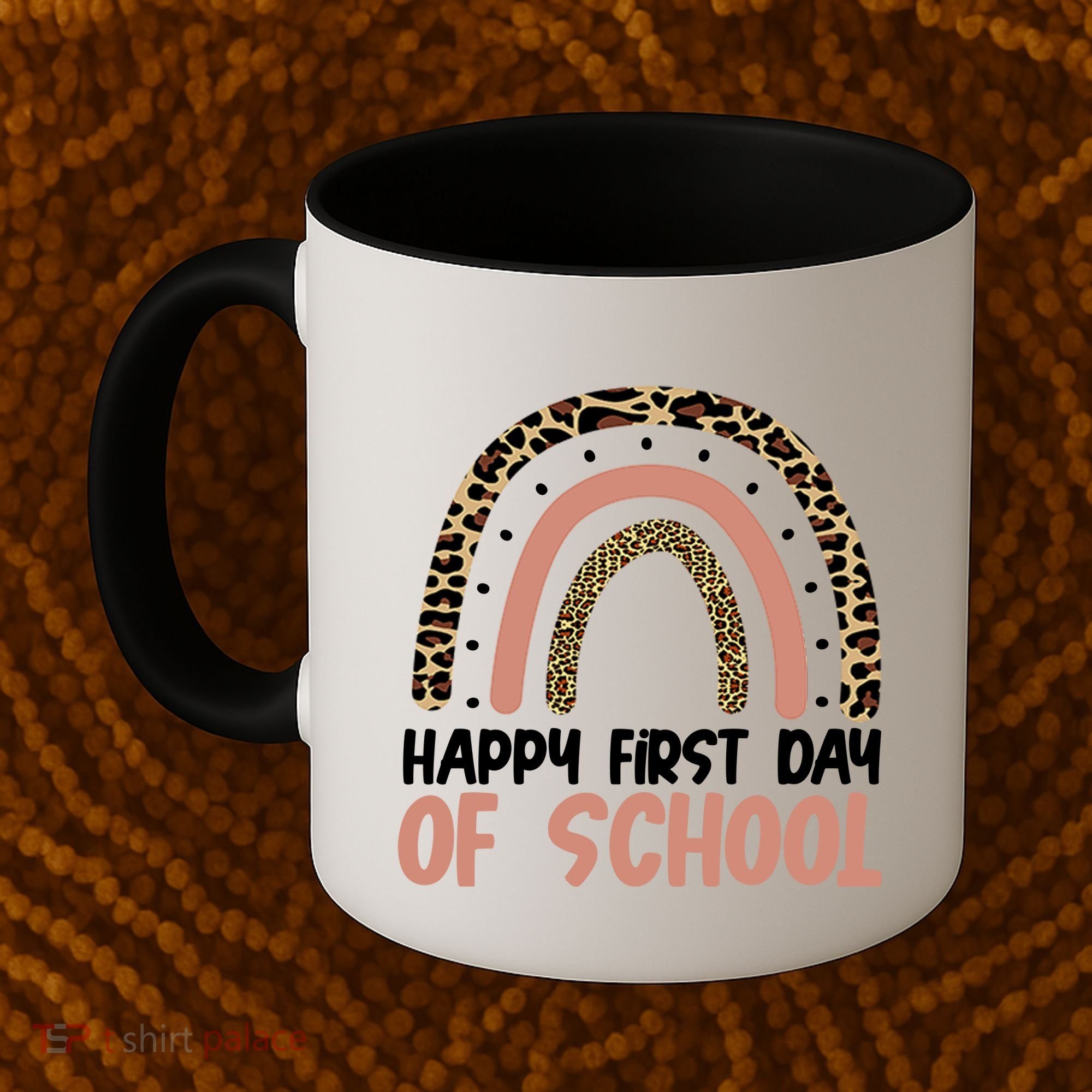 Happy First Day Of School Leopard Rainbow Coffee Mug
