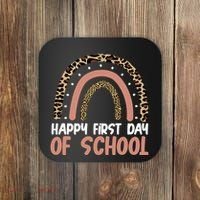 Happy First Day Of School Leopard Rainbow Coaster thumb 0