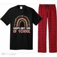Happy First Day Of School Leopard Rainbow Pajama Set thumb 0