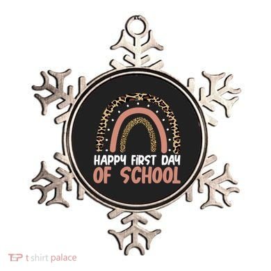 Happy First Day Of School Leopard Rainbow Ornament