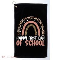 Happy First Day Of School Leopard Rainbow Golf Towel thumb 0